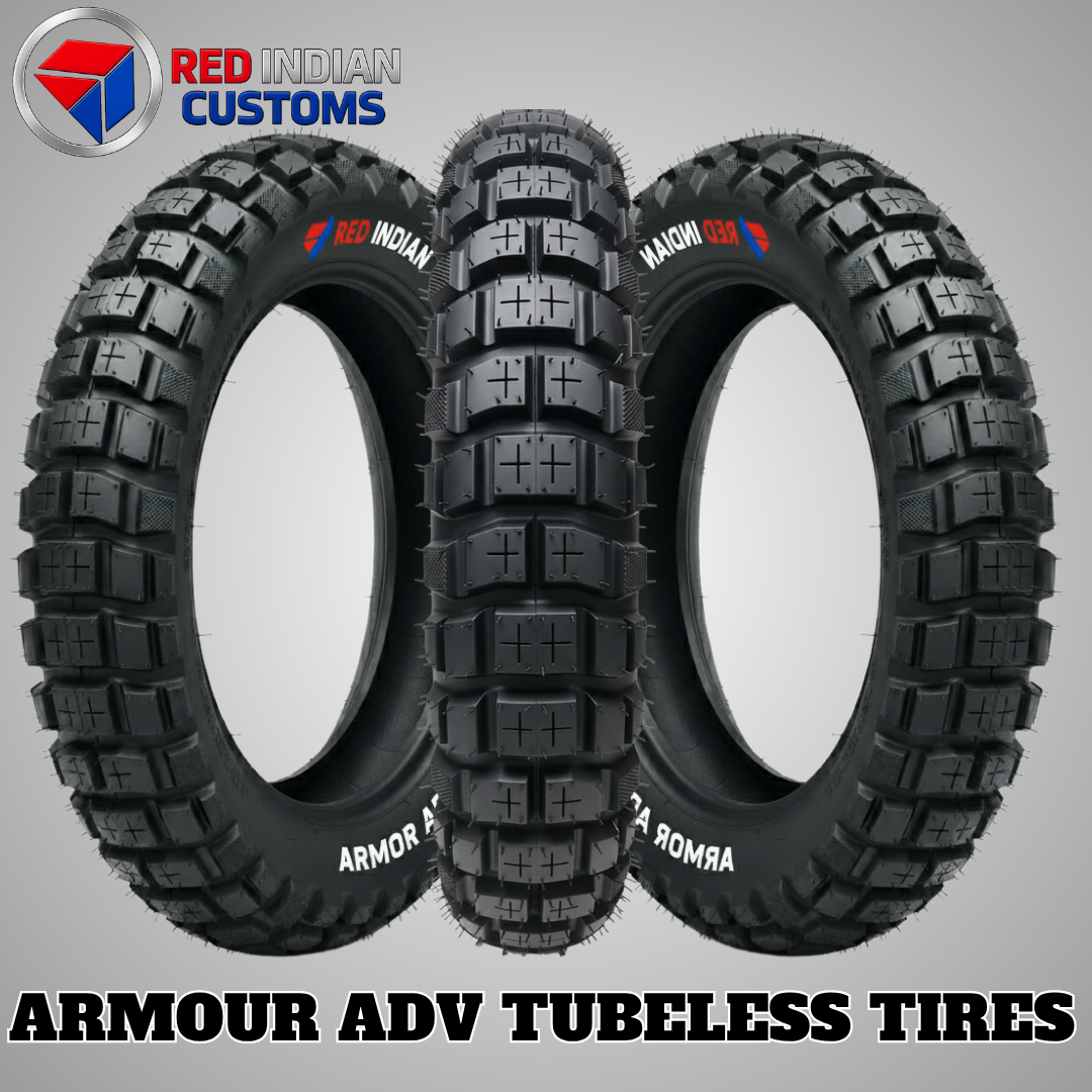 Dual Sport Tubeless On & Off Road Touring ADV Motocross Enduro Trail Motorcycle Tires - Red Indian Armor Series
