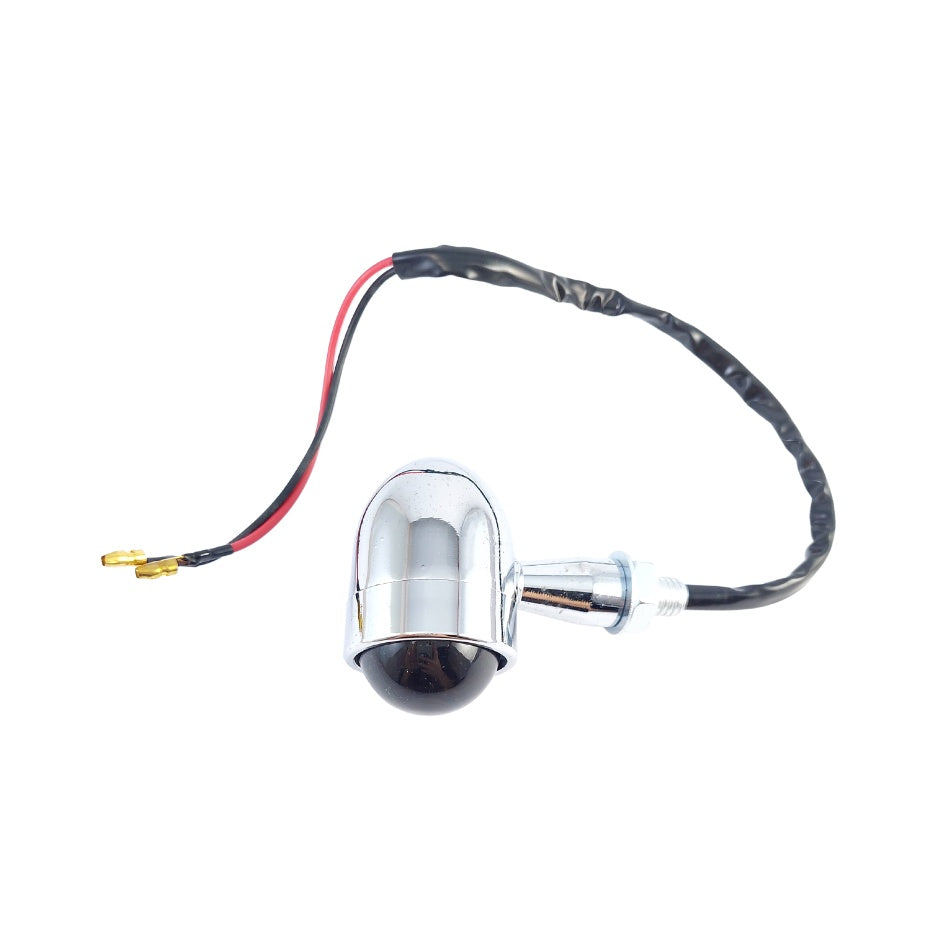S13 SIGNAL LIGHTS (2 PCS BIG CHROME METAL BODY HOUSING W/ SMOKED BLACK GLASS LENS) BULLET HEAVY-DUTY