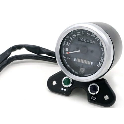 Vintage Round Motorcycle Odometer/Speedometer (Backlight Digital Display) Built in Phone USB & Port