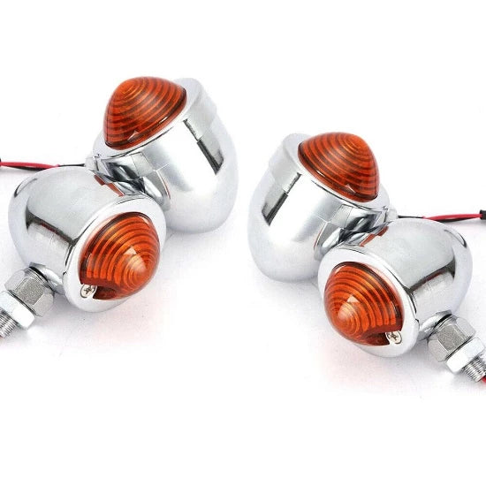 SIGNAL LIGHTS (2 PCS) BULLET HEAVY DUTY MOTORCYCLE TURN SIGNALS BLINKERS