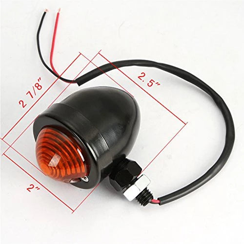 SIGNAL LIGHTS (2 PCS) BULLET HEAVY DUTY MOTORCYCLE TURN SIGNALS BLINKERS