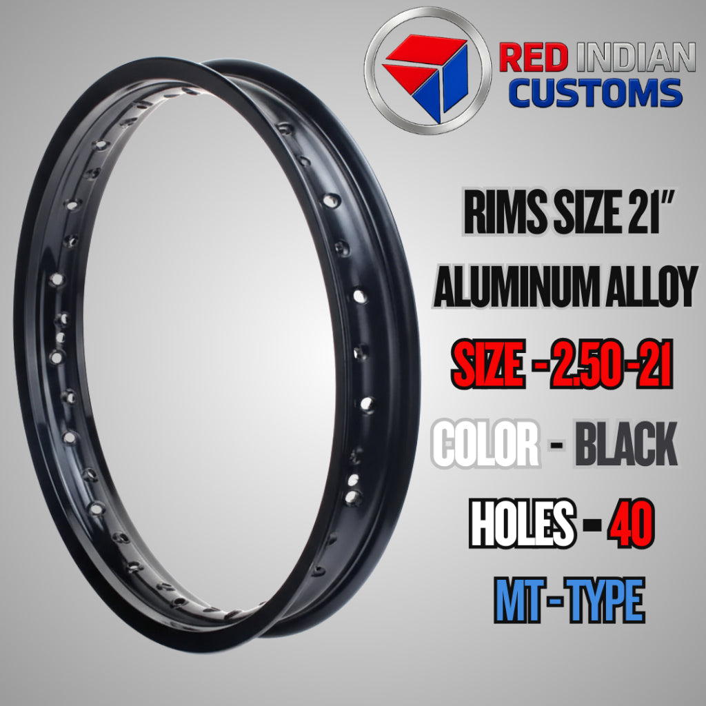 RED INDIAN RIM 21" 36 HOLES 1.85 (INCH) PREMIUM QUALITY T6 ALUMINUM RIMS FOR CUSTOM BOBBERS