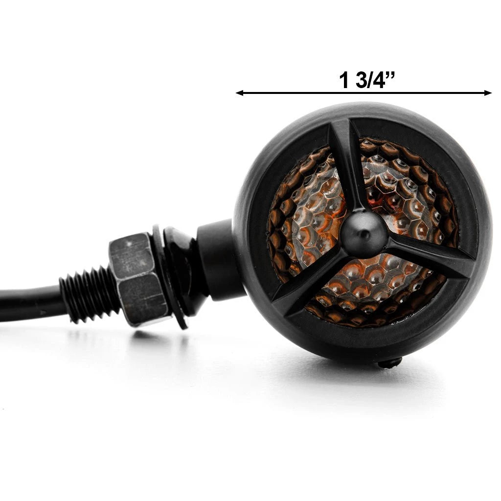 2 PCS HEAVY DUTY MOTORCYCLE TURN SIGNALS WARPLANE PROPELLER ENGINE BLINKERS