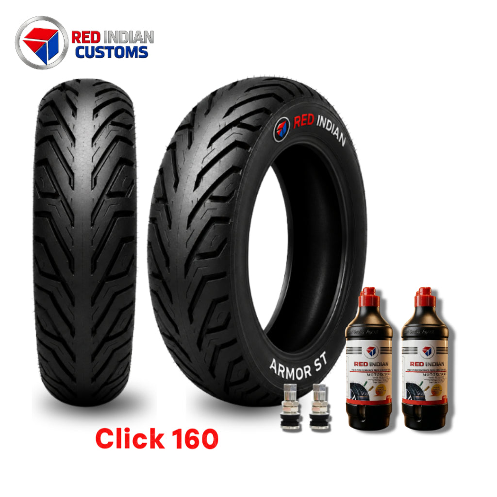 Red Indian Customs - Honda Click Tire Set for Honda CLick 160 Version, Armor ST tire only and below with freebies --- pito with detail specification.