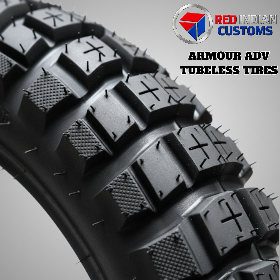 Dual Sport Tubeless  On & Off Road Touring ADV Motocross Enduro Trail Motorcycle  Tires - Red Indian Armor Series