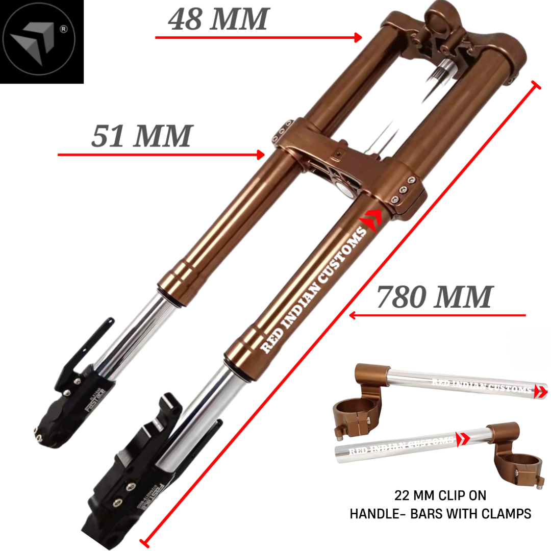COMPLETE ASSEMBLY UPSIDE DOWN / INVERTED FRONT FORK TUBE TELESCOPIC MOTORCYCLE SUSPENSION 48/ 51 MM