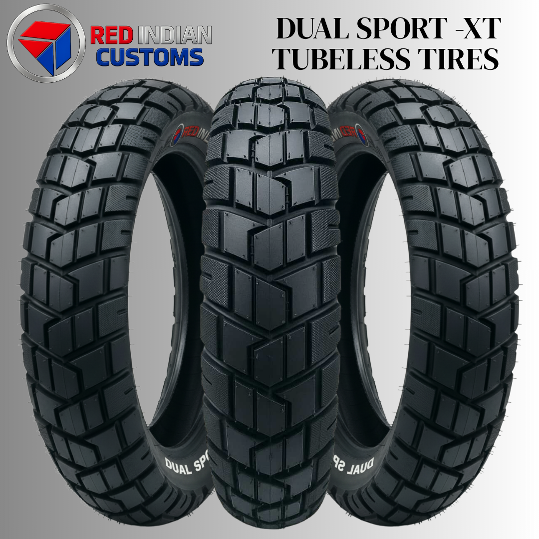 Dual Sport Motorcycle Tire 17" Tubeless Red Indian XT ON ROAD AND OFF ROAD- -SIZE 90 100 110 120 130 TMX 125 CR152 RUSI
