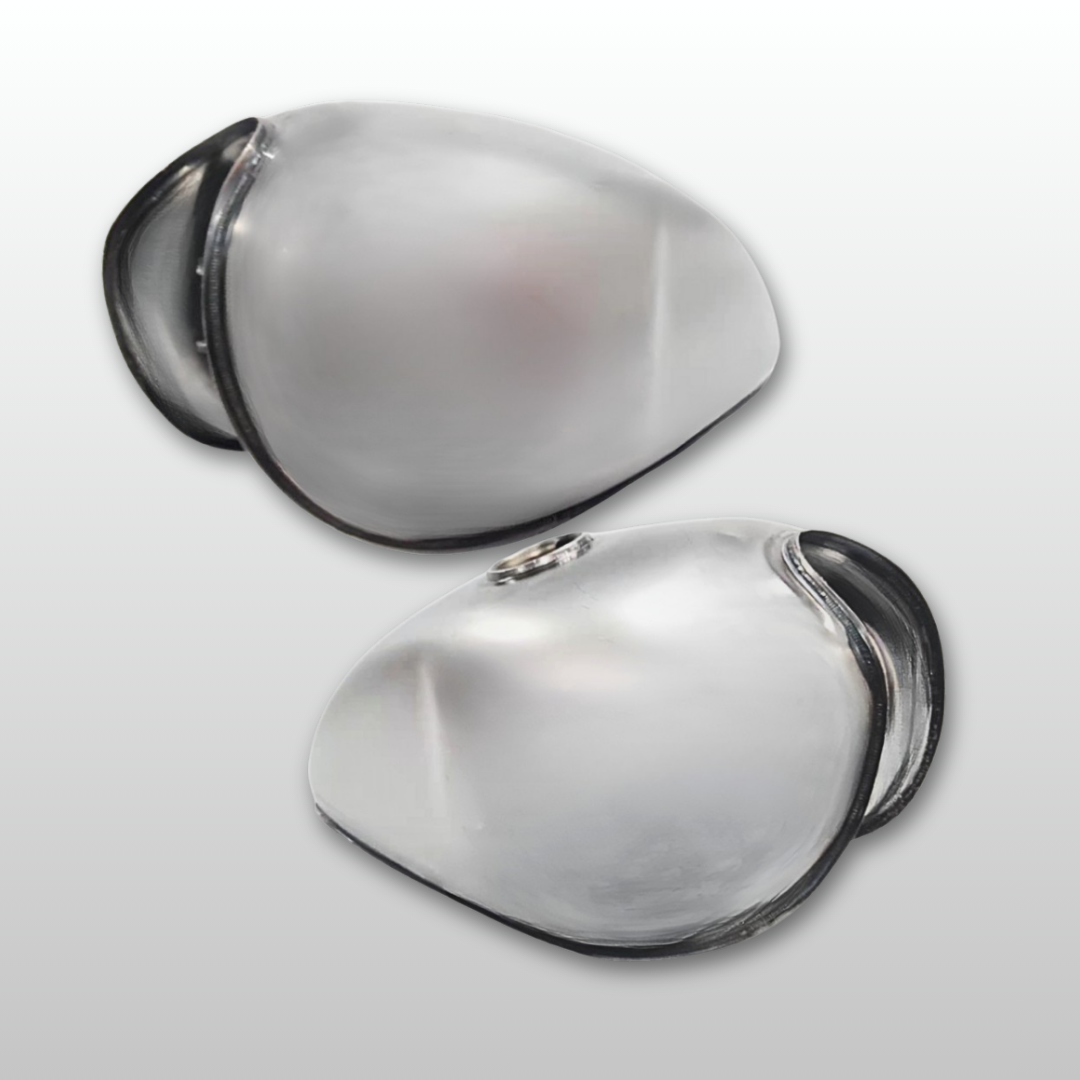 Red Indian Customs - Two metallic objects on a light gray background