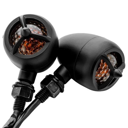2 PCS HEAVY DUTY MOTORCYCLE TURN SIGNALS WARPLANE PROPELLER ENGINE BLINKERS