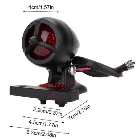 TL-3 LED Black Custom Tail-Light / Brake / Stop Lamp PROPELLER TYPE Universal Fit for Bobber & Etc.