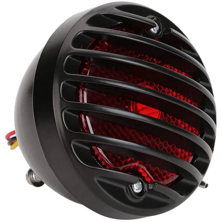 TL-5 Motorcycle Tail-Light Brake Light 12V Running Light Indicator - Black Shell w/ Red Halogen