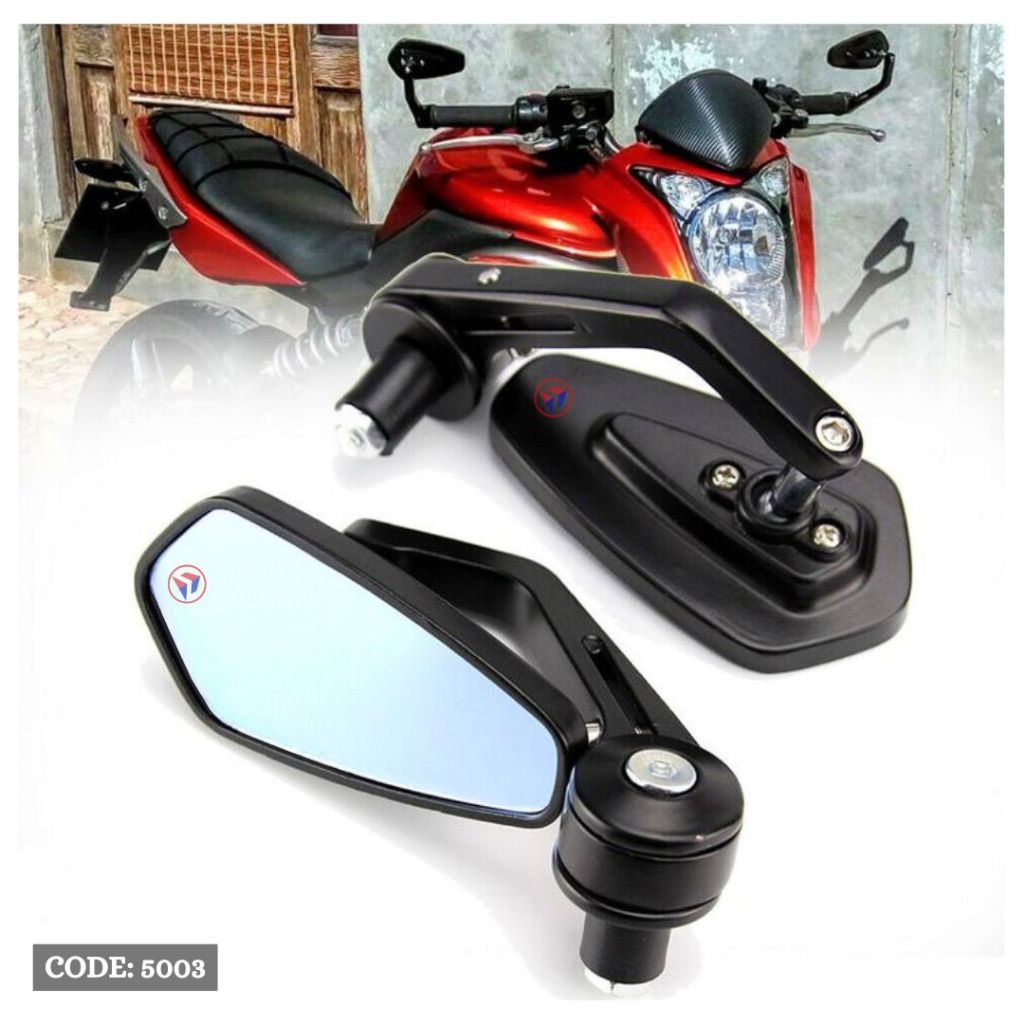 7/8" 22MM Motorcycle Handlebar Bar End Rear View Side Mirrors for Cafe Racer, Scooters, Dirt Bike