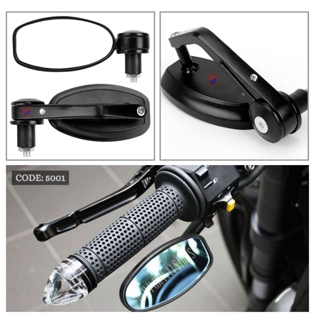 7/8" 22MM Motorcycle Handlebar Bar End Rear View Side Mirrors for Cafe Racer, Scooters, Dirt Bike