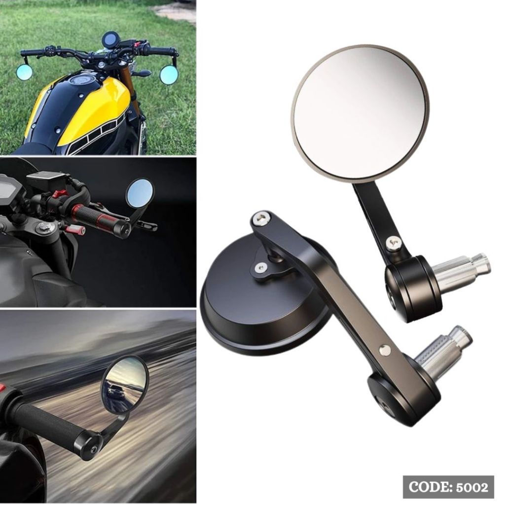 7/8" 22MM Motorcycle Handlebar Bar End Rear View Side Mirrors for Cafe Racer, Scooters, Dirt Bike