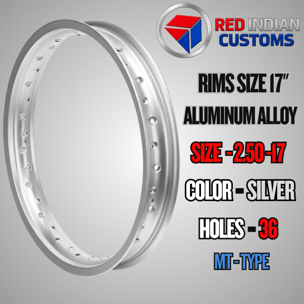 Aluminum Alloy Motorcycle Rims 17 -- 185 2.15 2.50 3.00 3.50 4.25 - Black Silver Gold - 32 36 40 Holes Type Red Indian