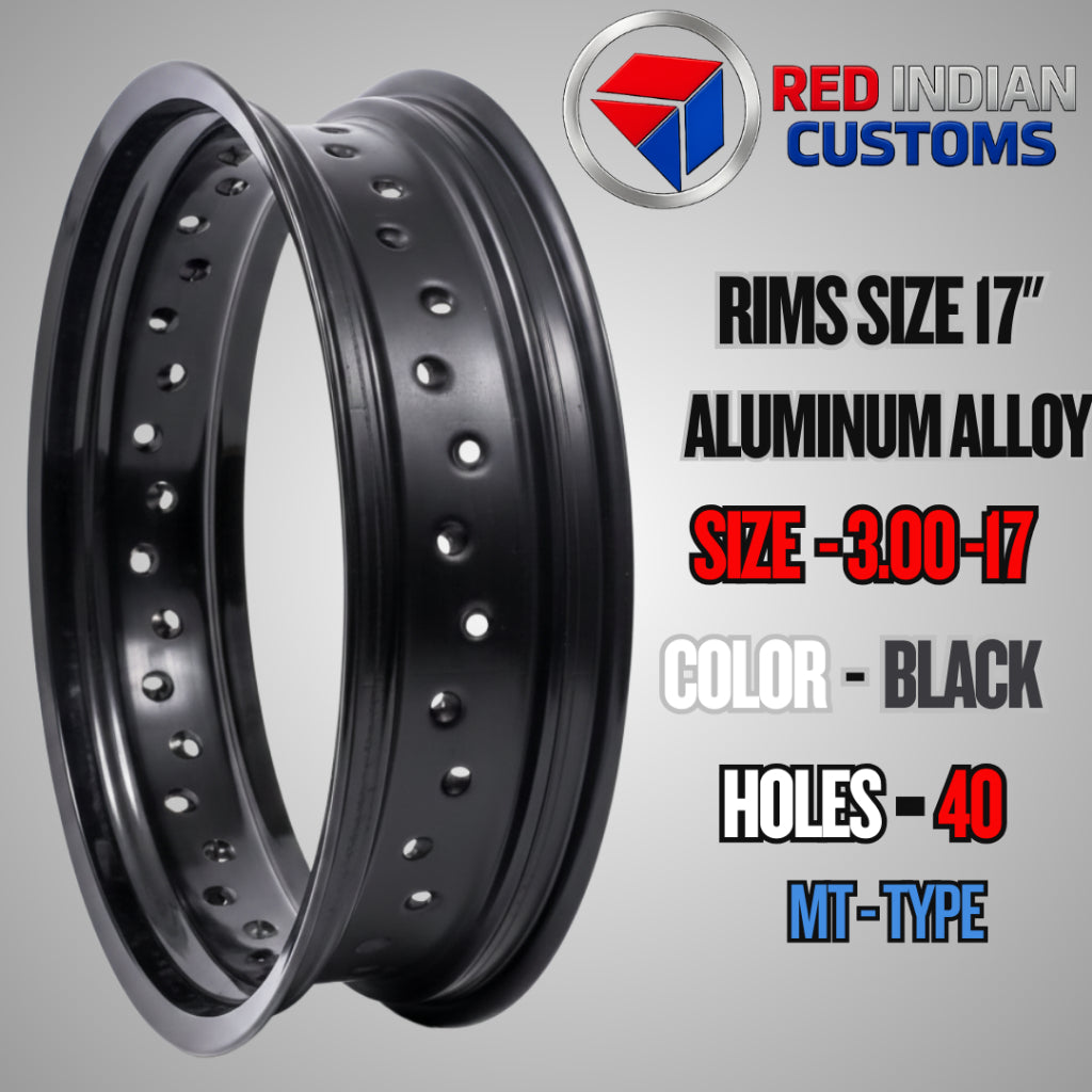 Aluminum Alloy Motorcycle Rims 17 -- 185 2.15 2.50 3.00 3.50 4.25 - Black Silver Gold - 32 36 40 Holes Type Red Indian