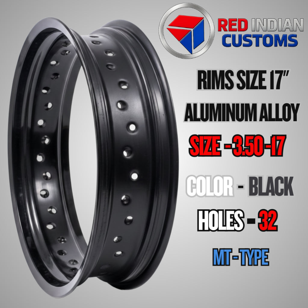 Aluminum Alloy Motorcycle Rims 17 -- 185 2.15 2.50 3.00 3.50 4.25 - Black Silver Gold - 32 36 40 Holes Type Red Indian