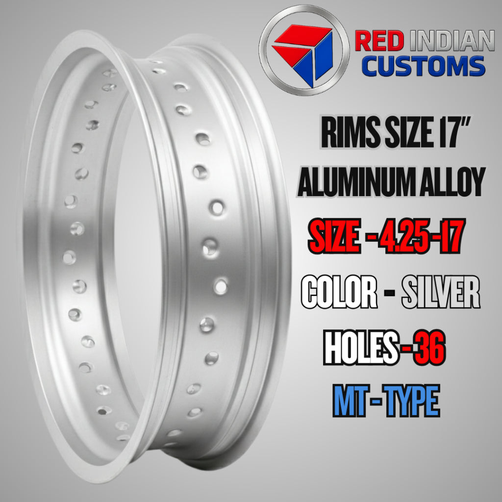 Aluminum Alloy Motorcycle Rims 17 -- 185 2.15 2.50 3.00 3.50 4.25 - Black Silver Gold - 32 36 40 Holes Type Red Indian