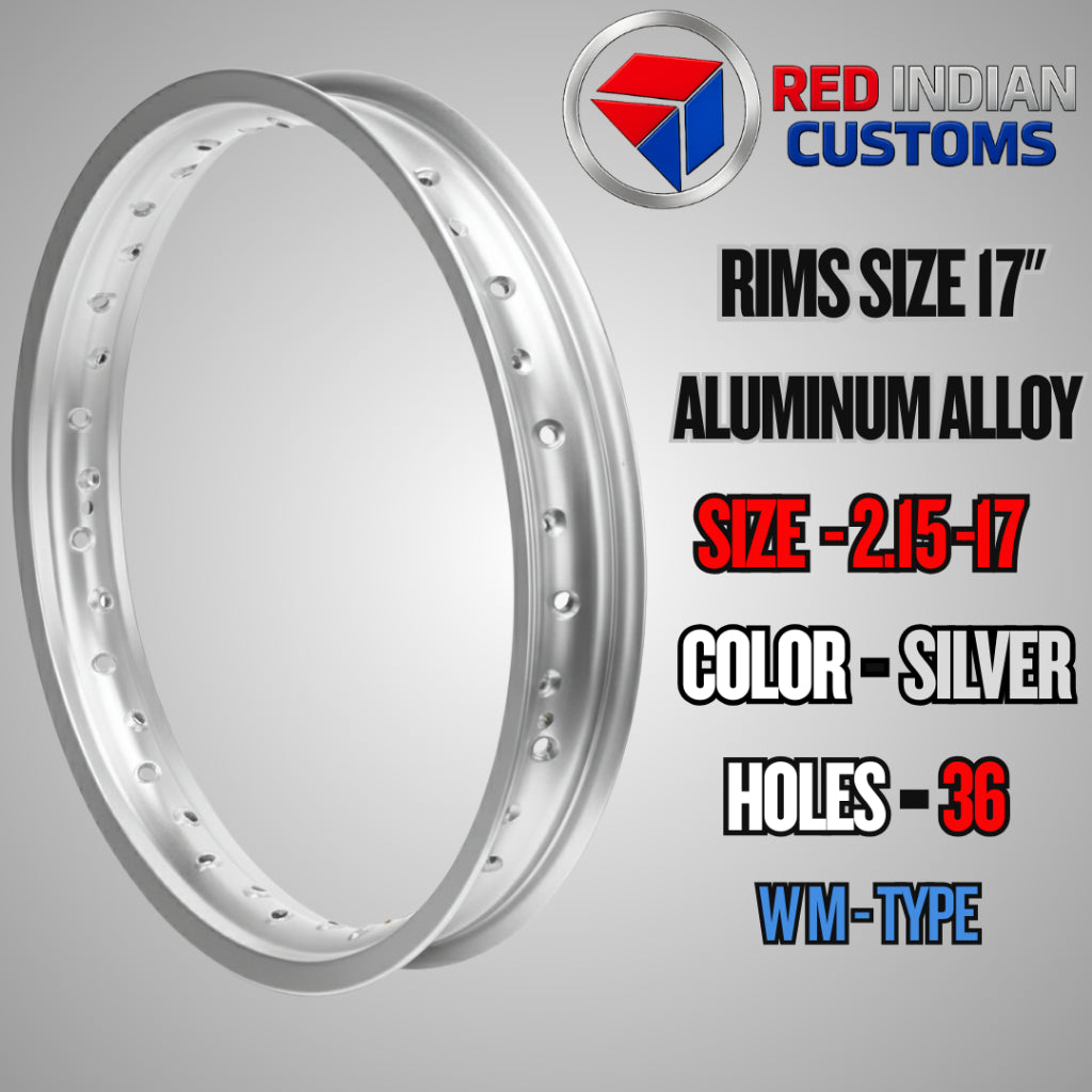 Aluminum Alloy Motorcycle Rims 17 -- 185 2.15 2.50 3.00 3.50 4.25 - Black Silver Gold - 32 36 40 Holes Type Red Indian