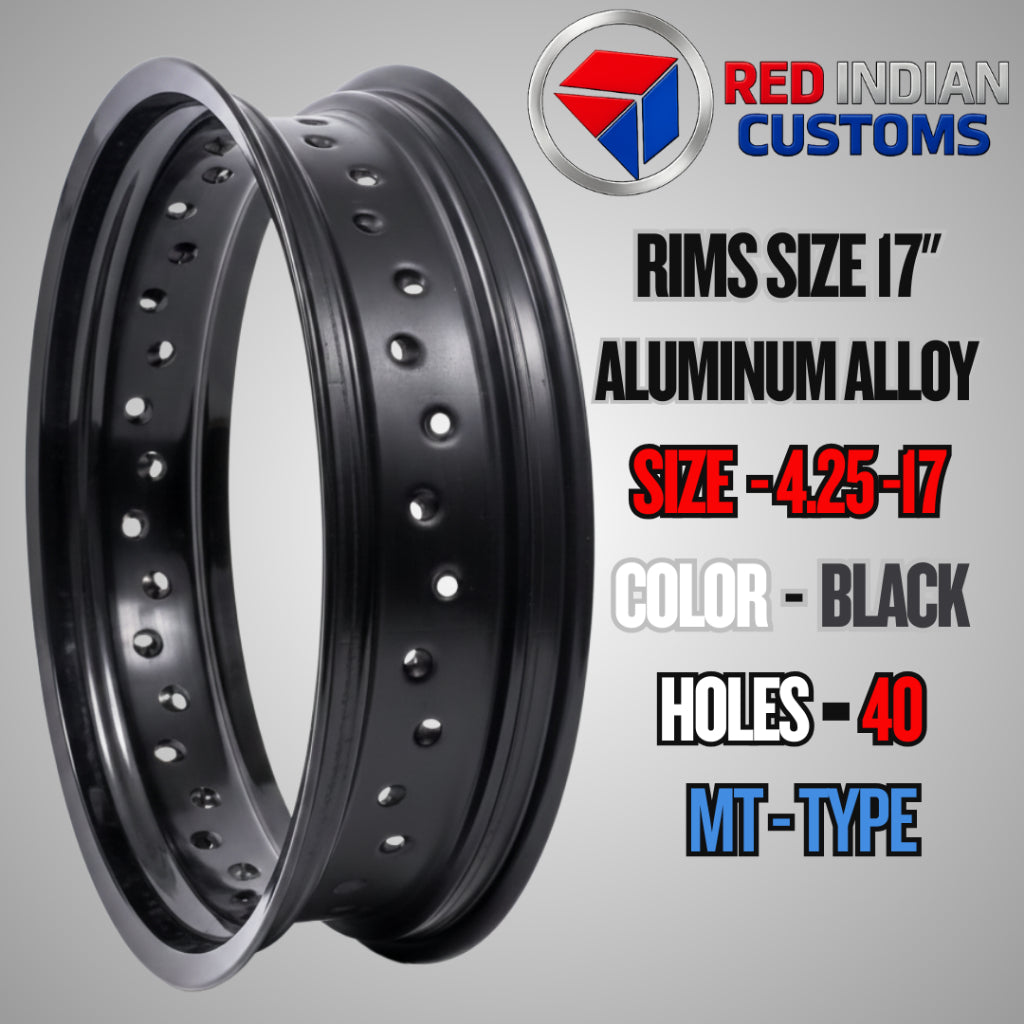 Aluminum Alloy Motorcycle Rims 17 -- 185 2.15 2.50 3.00 3.50 4.25 - Black Silver Gold - 32 36 40 Holes Type Red Indian