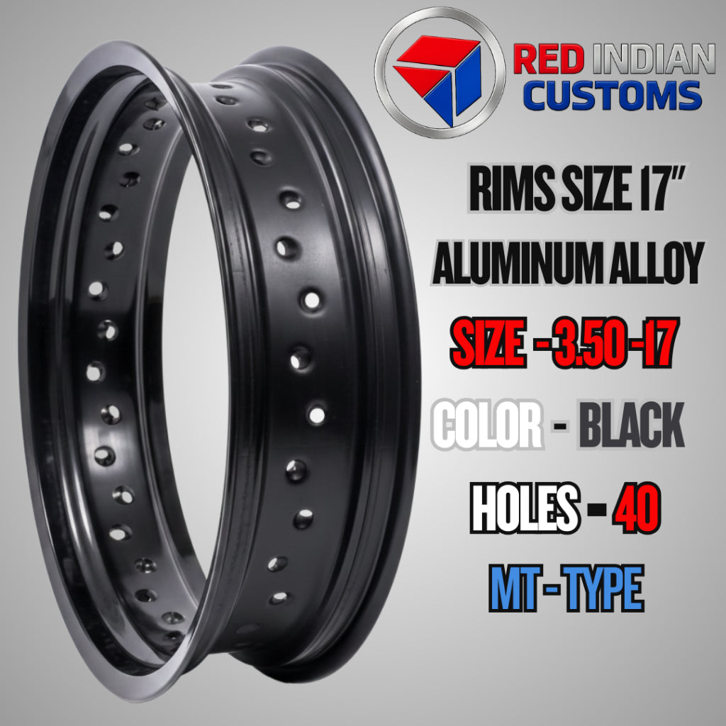 Aluminum Alloy Motorcycle Rims 17 -- 185 2.15 2.50 3.00 3.50 4.25 - Black Silver Gold - 32 36 40 Holes Type Red Indian