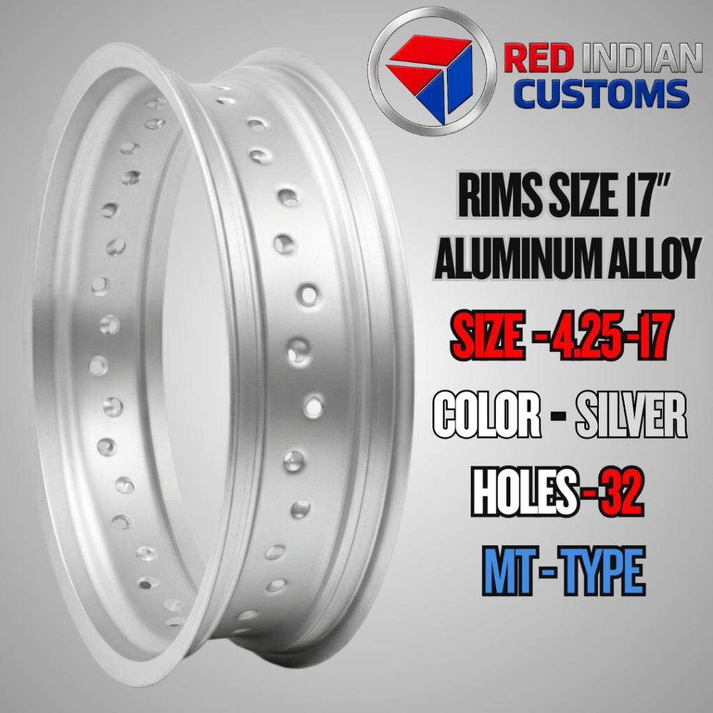 Aluminum Alloy Motorcycle Rims 17 -- 185 2.15 2.50 3.00 3.50 4.25 - Black Silver Gold - 32 36 40 Holes Type Red Indian