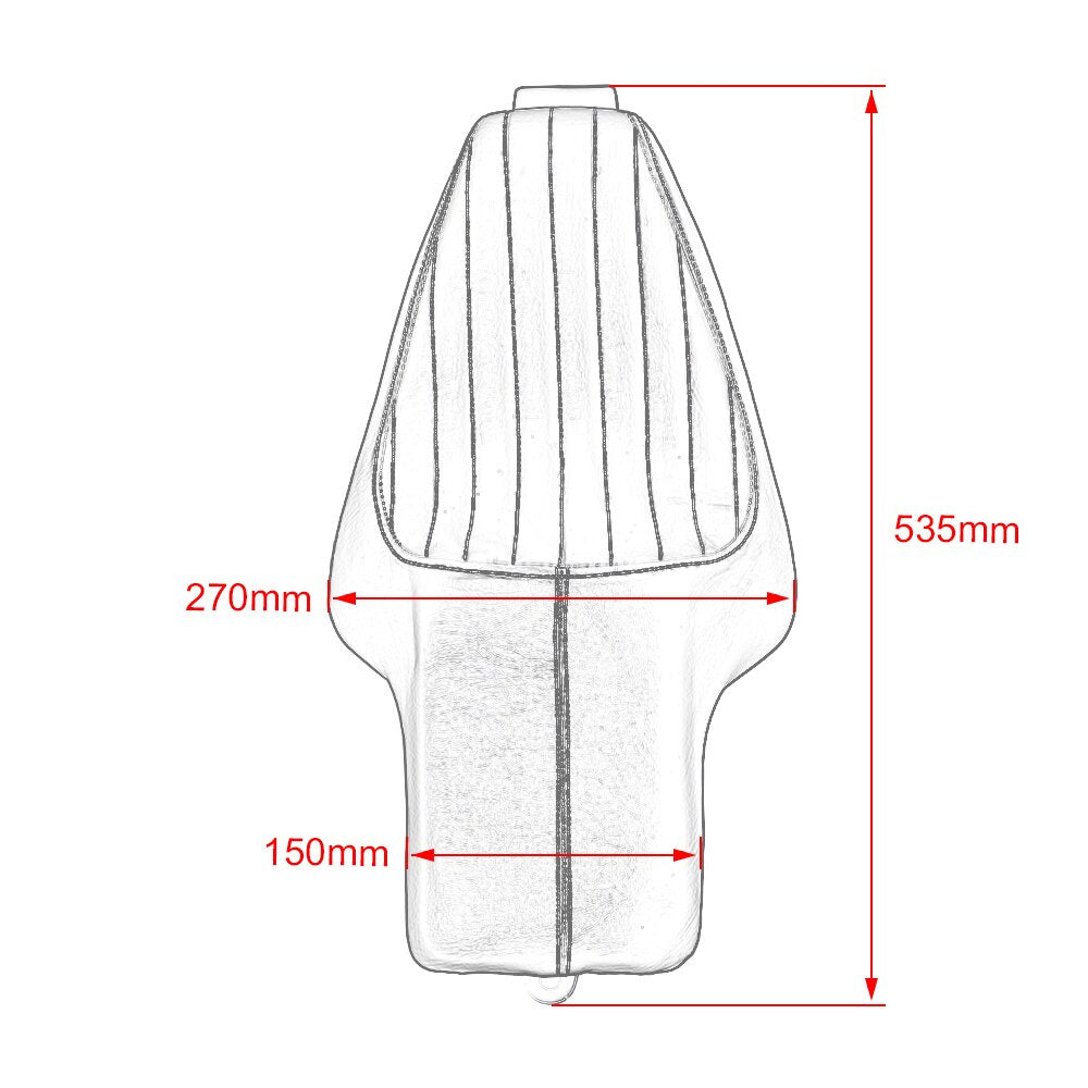 Motorcycle Black Synthetic Leather Two Up (2 UP) Driver Front Rear Passenger Cushion Seats