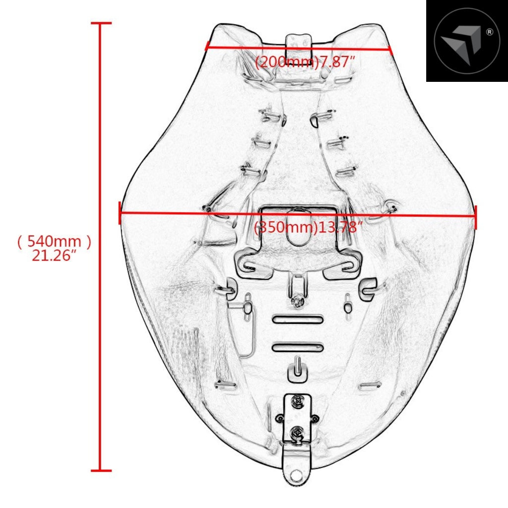 SOLO SINGLE FRONT RIDER DRIVER SINGLE SEAT CUSHION FOR CUSTOM MOTORCYCLES SUCH AS BOBBERS CHOPPERS