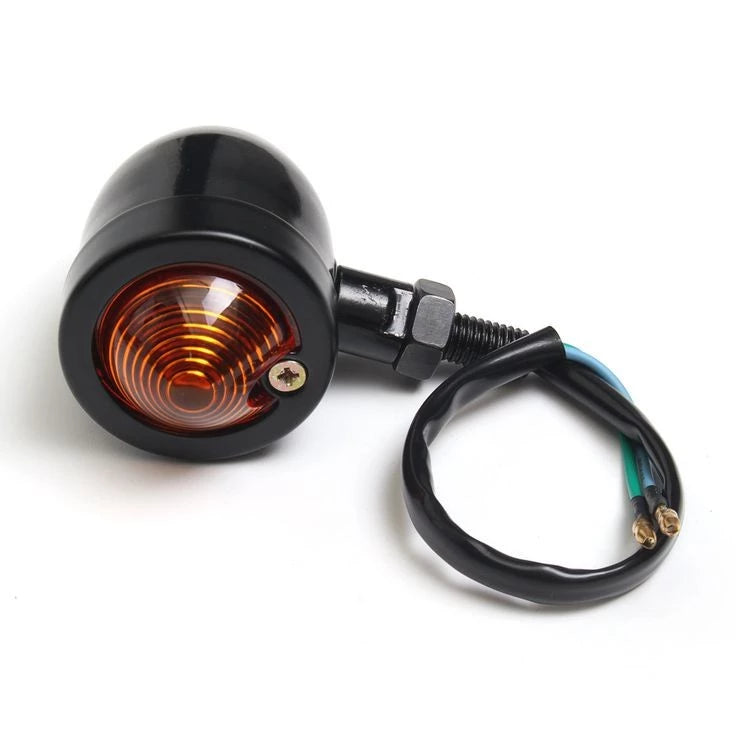SIGNAL LIGHTS (2 PCS) BULLET HEAVY DUTY MOTORCYCLE TURN SIGNALS BLINKERS