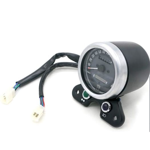 Vintage Round Motorcycle Odometer/Speedometer (Backlight Digital Display) Built in Phone USB & Port