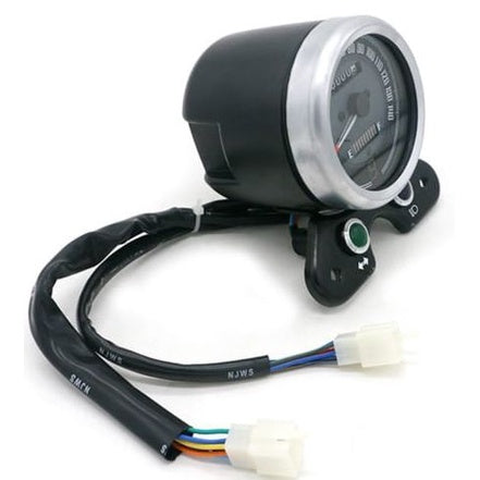 Vintage Round Motorcycle Odometer/Speedometer (Backlight Digital Display) Built in Phone USB & Port