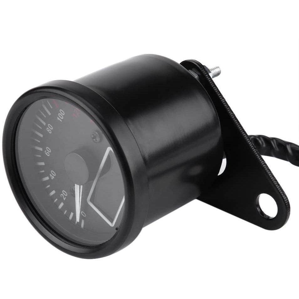 Black Universal 12V Motorcycle Odometer LED LCD Digital Speedometer Tachometer Gauges w/ Night Light