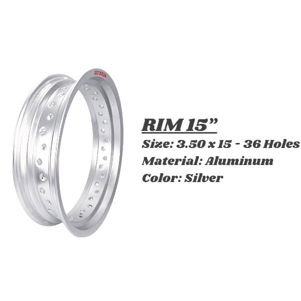 Rim Size  3.50 X 15 - Available in 36 & 40 Holes.