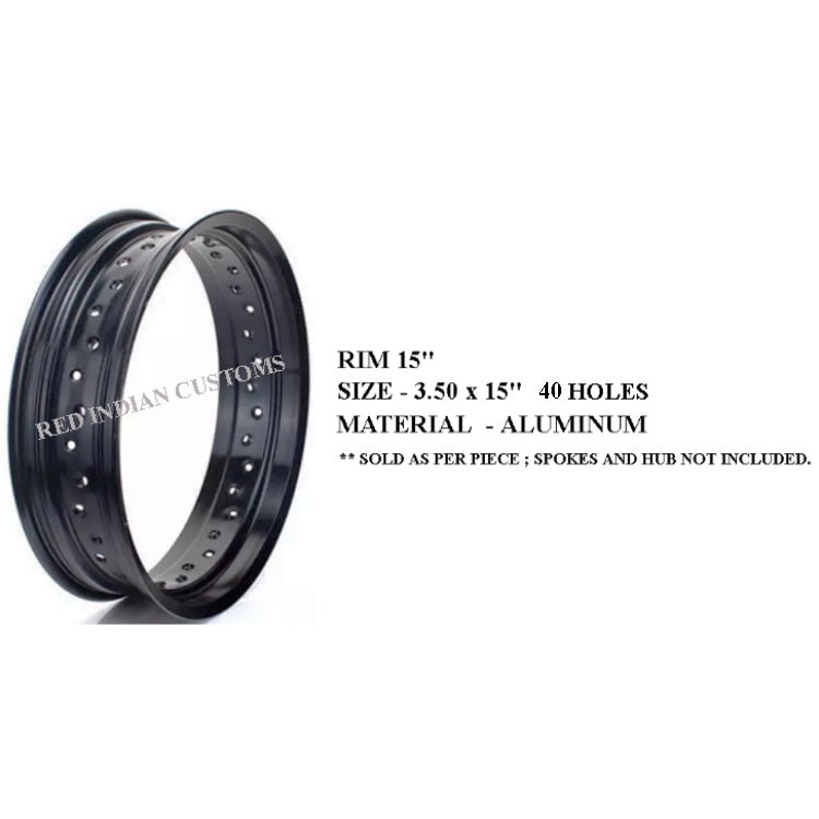 Rim Size  3.50 X 15 - Available in 36 & 40 Holes.