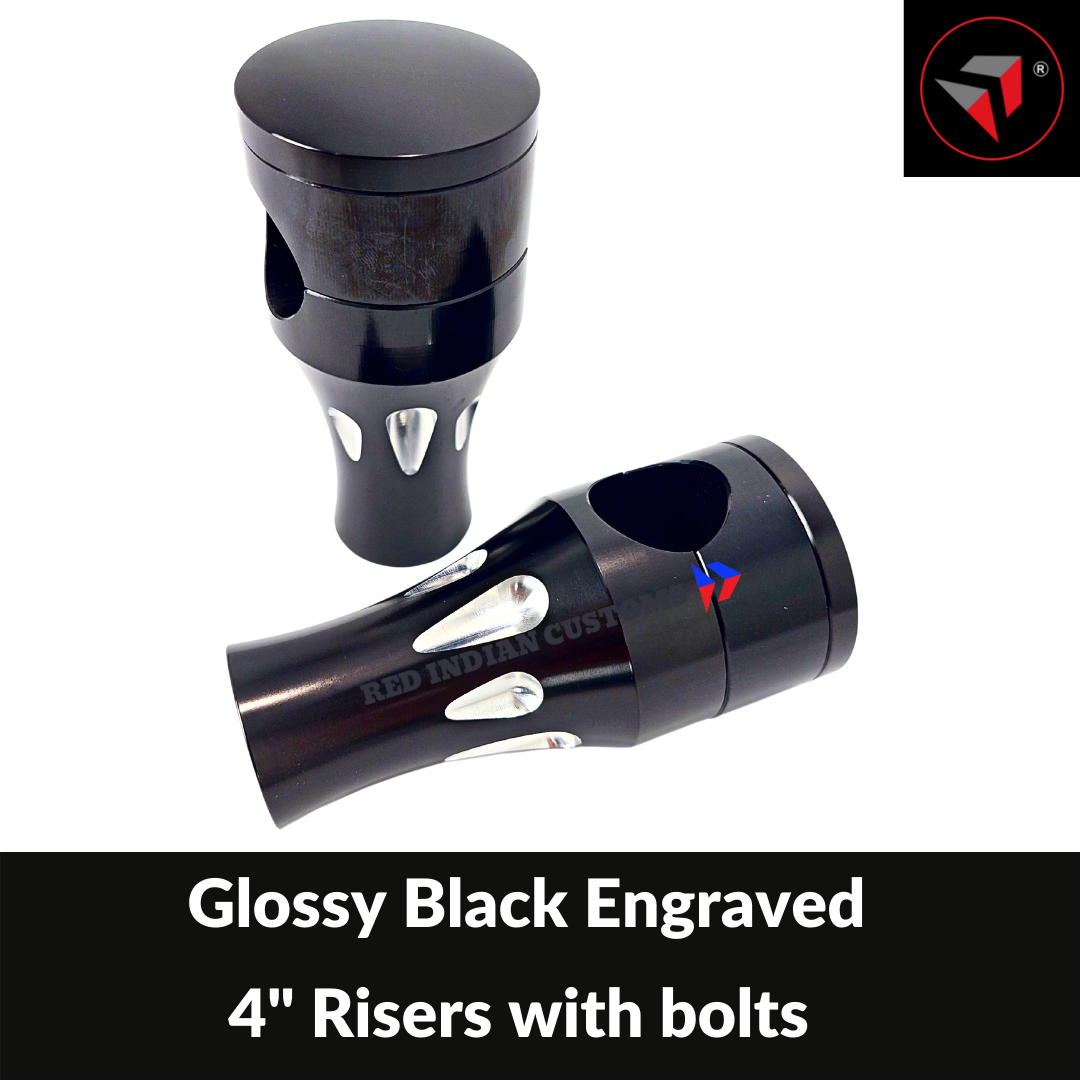 4” Inch Rise For 25mm / 1 Inch Handlebar CNC Aluminum Motorcycle Handlebar Riser Clamp