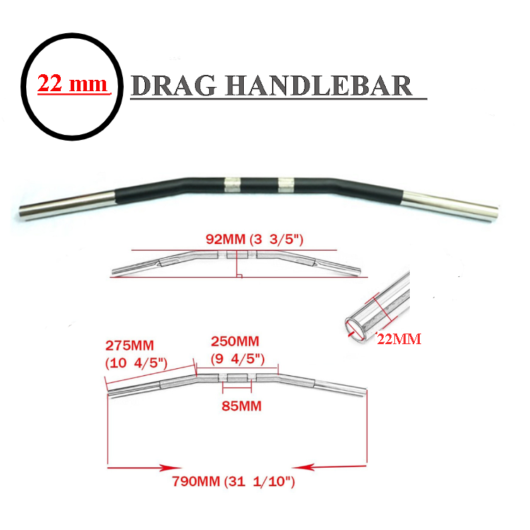 Drag Style Steel Handlebars Drag Bar Dimpled For Xl Sportster 883 1200 Nightster 07-Later Xl / Bobbers And Custom Modified Motorcycles