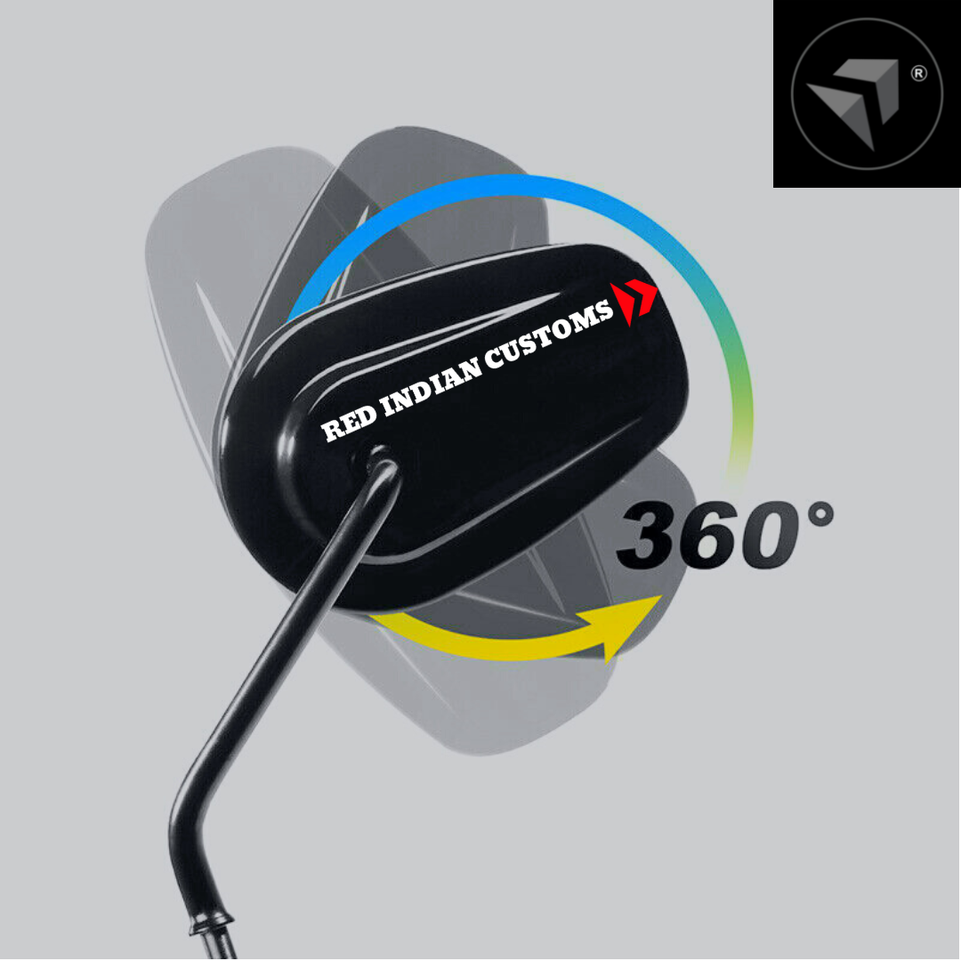 5.3/4" Leaf Shape Long Stem Rear View / Side View Mirrors With Aluminum Cover Best Suited For Bobbers Choppers Cruisers Retro Customs Classic Motorcycyles