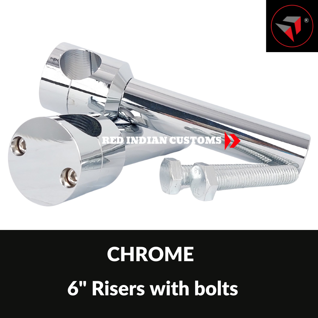 6 Inch Rise For 25mm 1 Inch Handlebar CNC Aluminum Motorcycle Handlebar Riser Clamp Kit