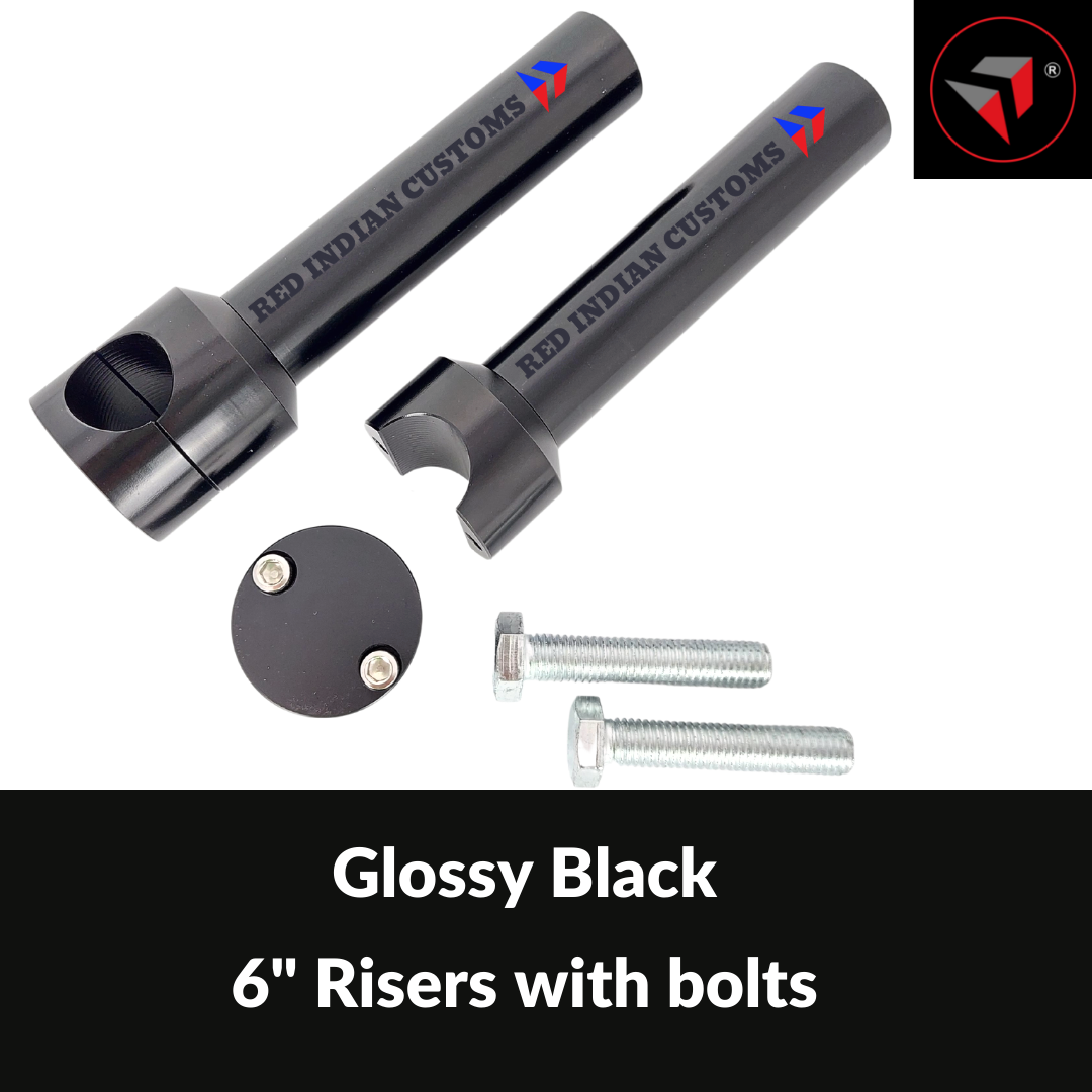 6 Inch Rise For 25mm 1 Inch Handlebar CNC Aluminum Motorcycle Handlebar Riser Clamp Kit