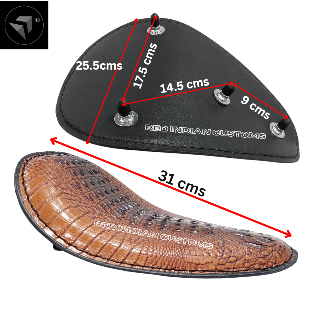 Single Solo Seat Cushion Saddle Brown Universal Synthetic Leather