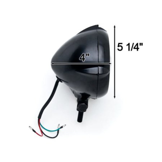 Bottom Mount 5.14” (inch) Chrome & Black Headlight