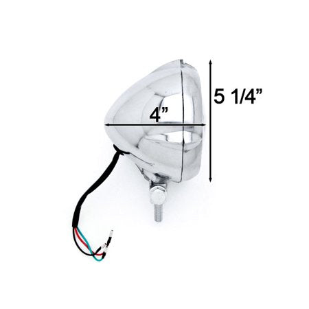 Bottom Mount 5.14” (inch) Chrome & Black Headlight